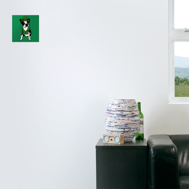 Leprechaun Boston Terrier St Patrick’s Day Dog by DonWillisJrArt